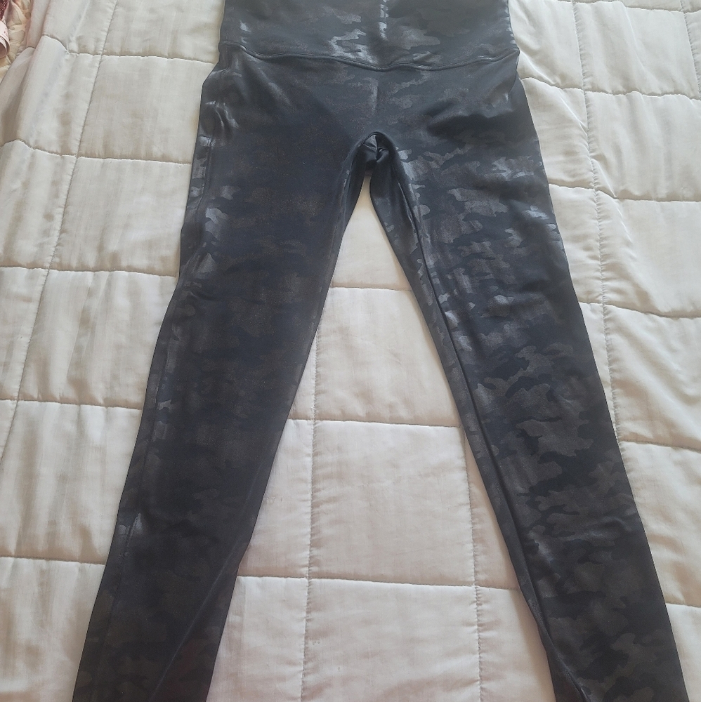 Spanx camo faux leather leggins